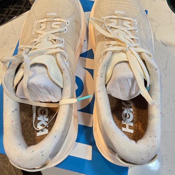 Hoka One One Vibrant Bloom U CLIFTON ONE9 BP - ALABASTER / CIELO BLUE Men's 12 - Picture 7 of 13